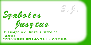 szabolcs jusztus business card